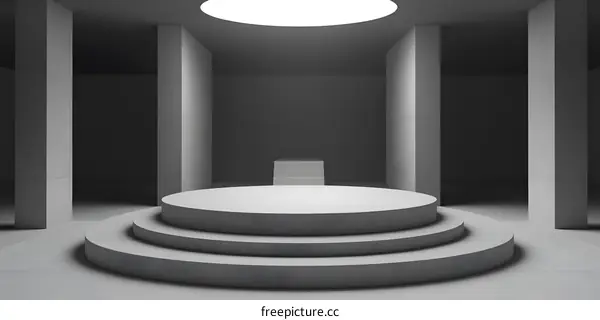 Minimalist Abstract Architecture Circular Stage