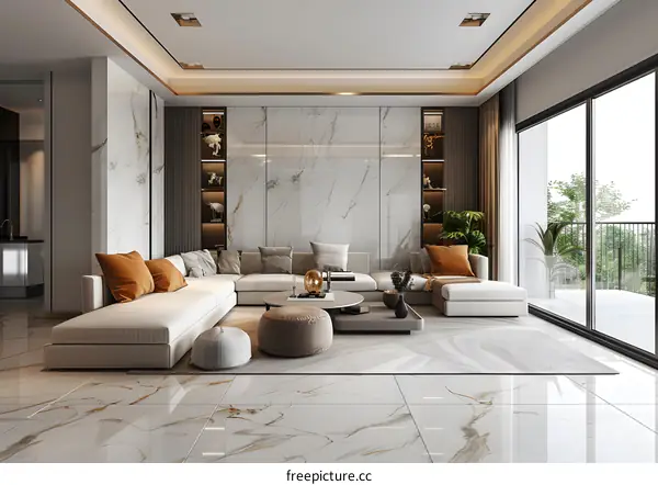 Modern minimalist style living room