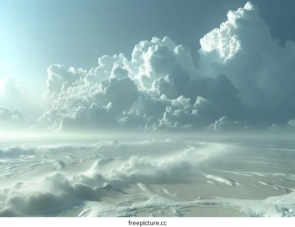 A Spectacular Seascape of Fluffy Clouds