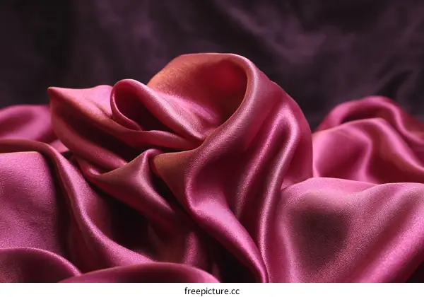 Closeup View of a Luxurious Pink Satin Fabric