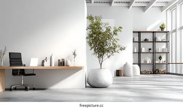 Modern Minimalist Home Office Interior Design