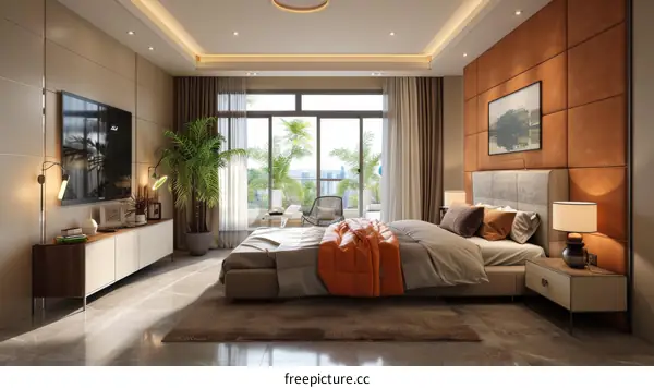 Modern Bedroom Interior Design Illustration