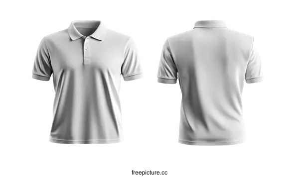 [Transparent Background PNG]Blank White Polo Shirt Mockup
