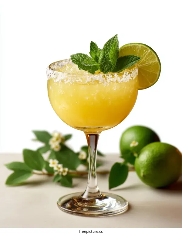 Refreshing Mango Margarita in Glass