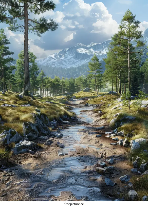 Serene Forest Path After Rain