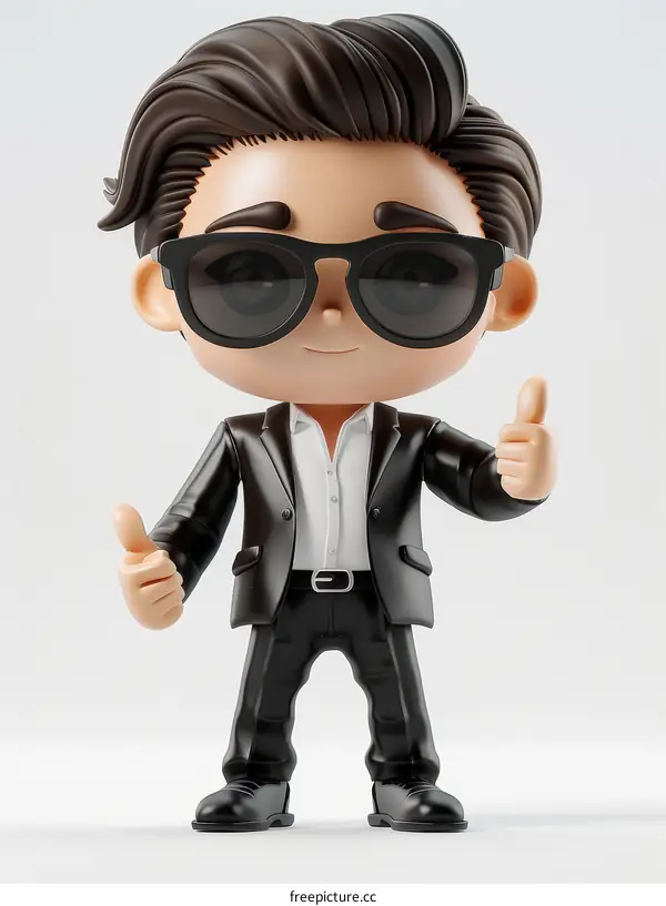 3D rendering of a businessman giving a thumbs up