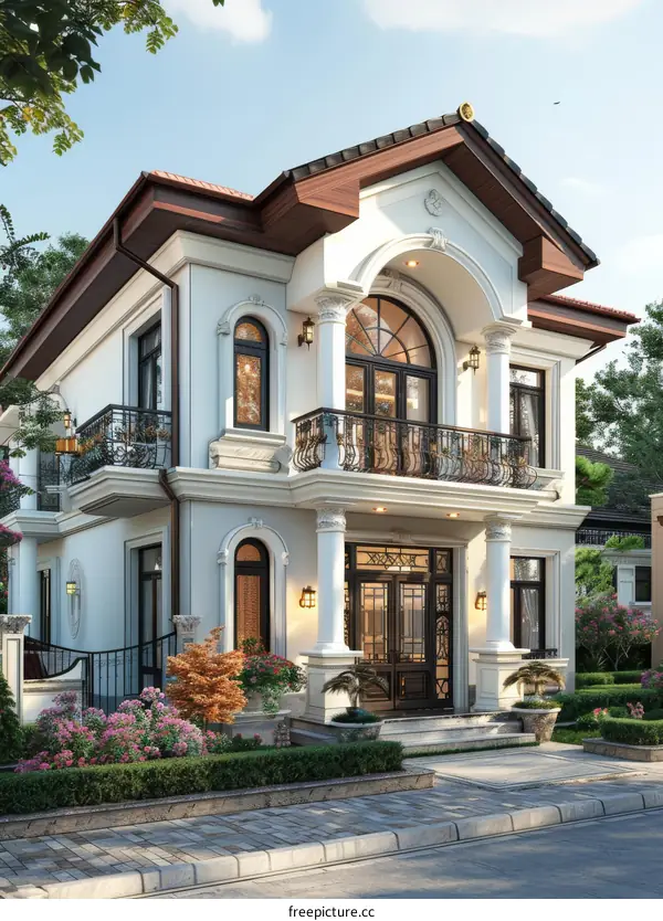 Elegant European-style Mansion Exterior Design