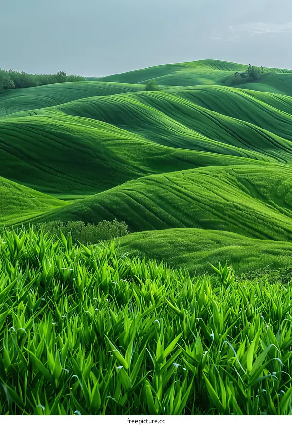 Rolling Green Hills Reaching into the Distance