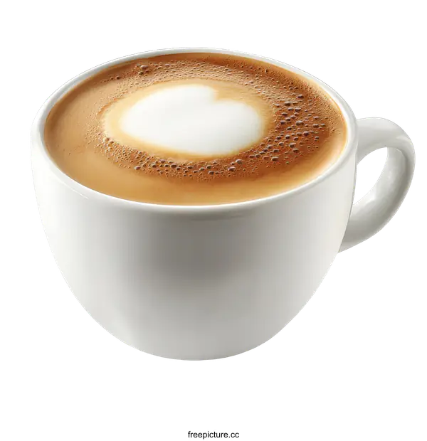 [Transparent Background PNG]Aromatic Latte Art in White Cup