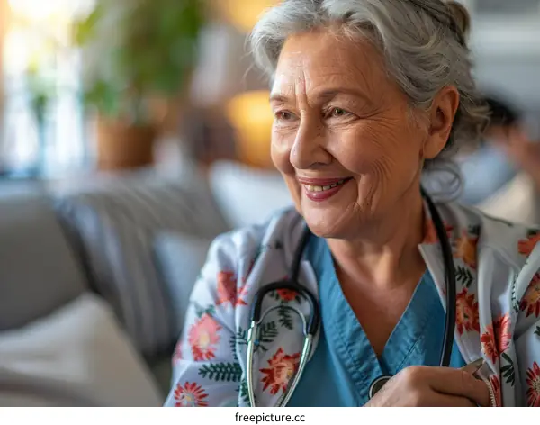 Portrait of a smiling senior female doctor