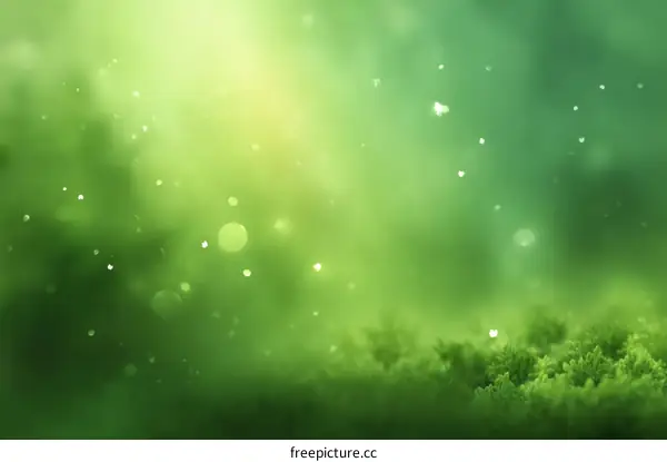 Soft Green Nature Background with Sparkling Lights