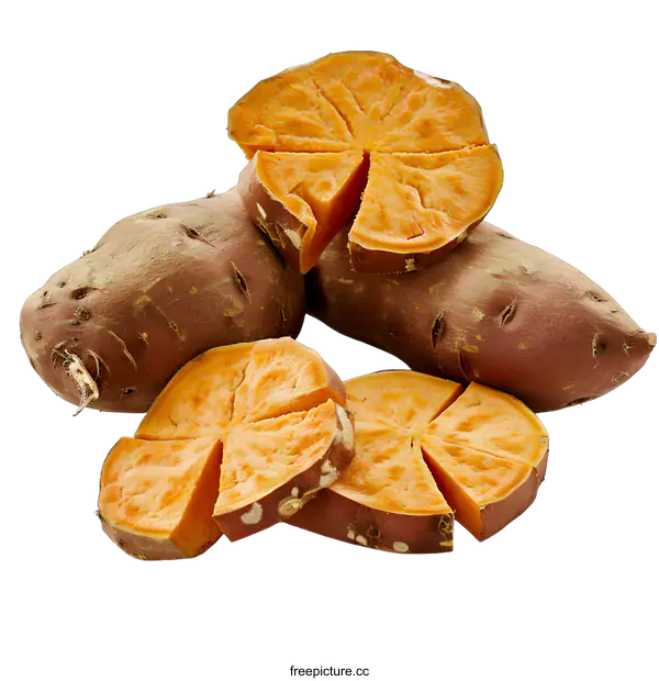 [Transparent Background PNG]Freshly Harvested Sweet Potatoes