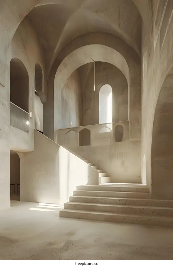 Minimalist Architecture Concrete Staircase Interior Design