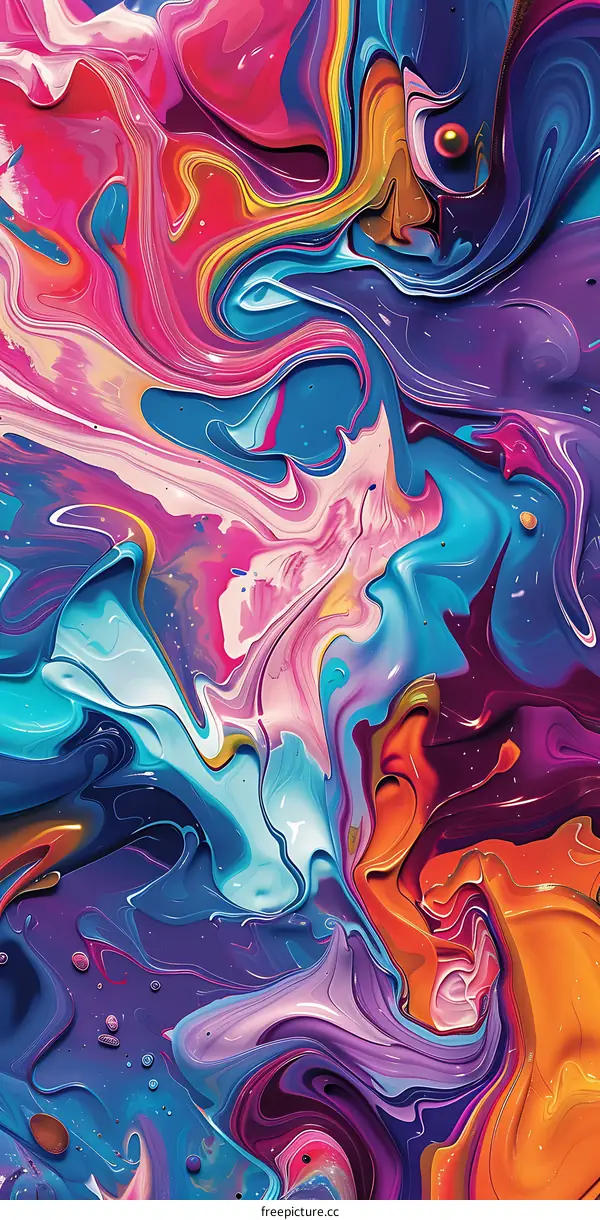 Abstract Colorful Swirls and Marble Effect