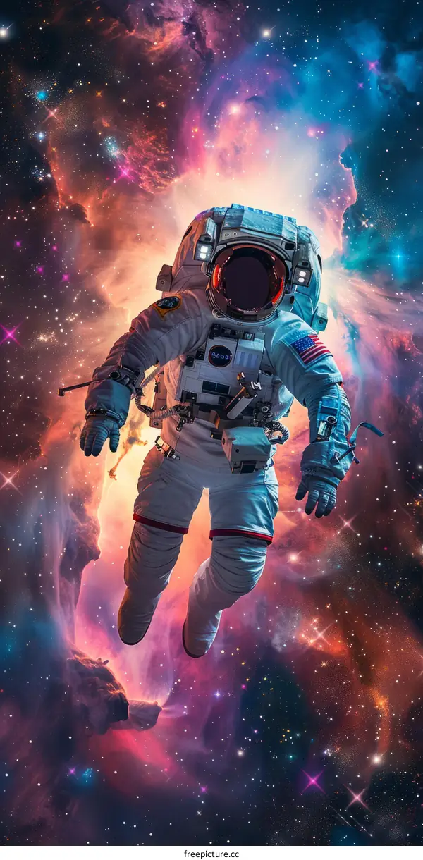 Astronaut Spacewalk: Floating in the Vastness of Space