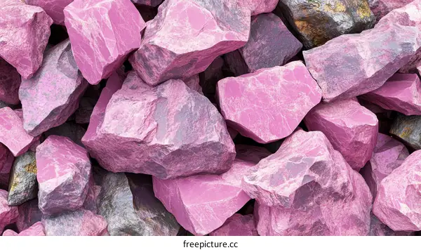 Pile of Pink and Gray Rocks