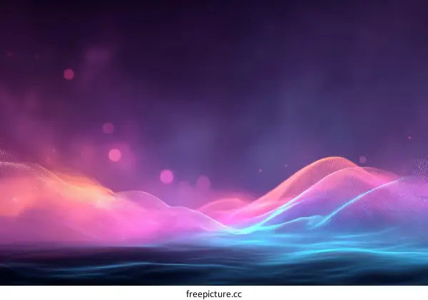 Abstract Digital Landscape with Neon Colors