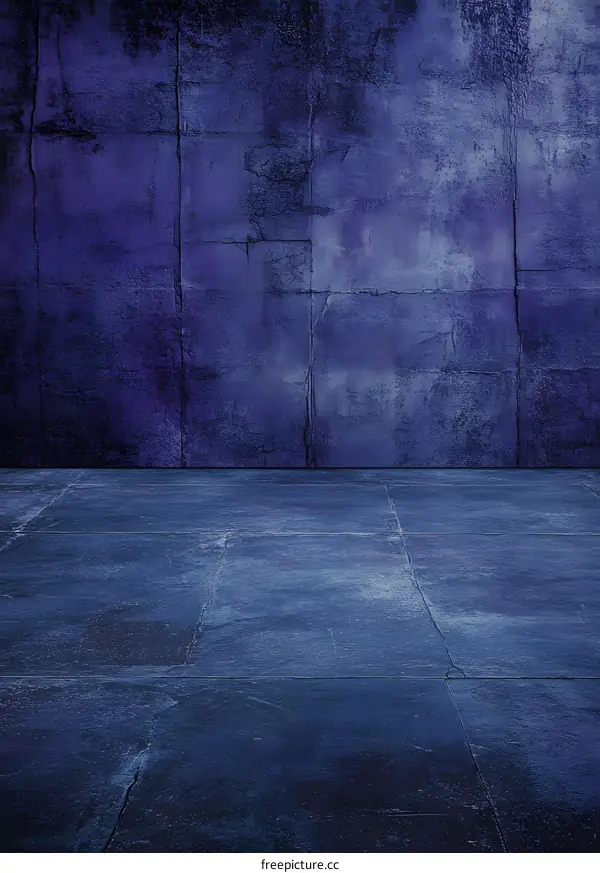 Blue Concrete Wall and Floor Background