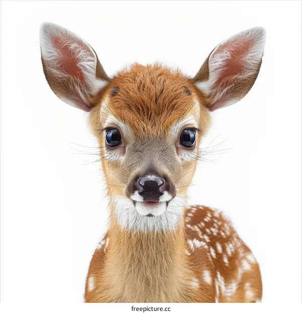 Close-Up Portrait of a Cute Baby Deer