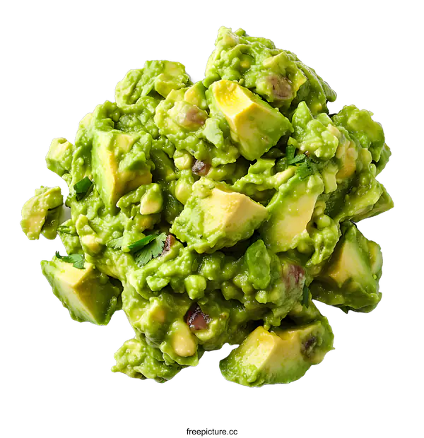 [Transparent Background PNG]Guacamole made with fresh avocados