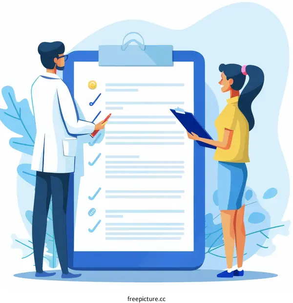 Doctor and patient discussing medical report