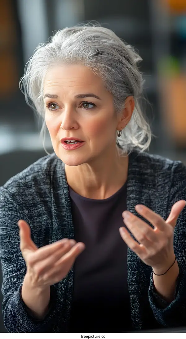 Close Up Portrait of a Caucasian Woman Talking