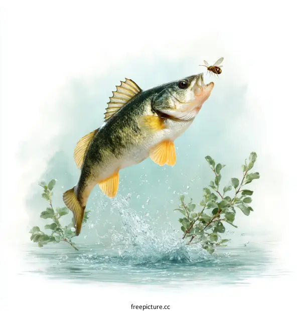 Fish Jumping Out of Water with Splash