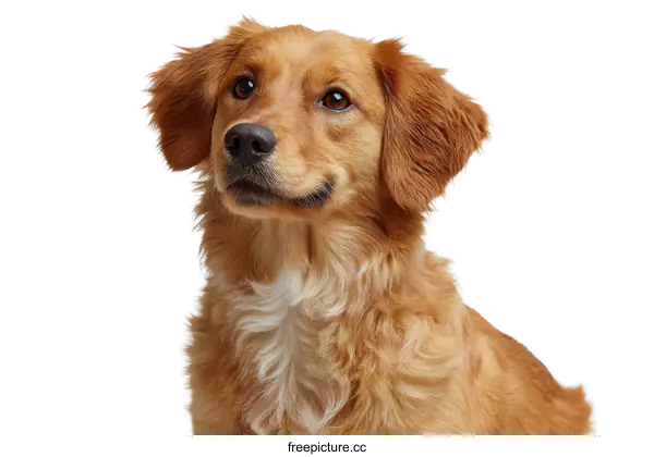 [Transparent Background PNG]Close-up Portrait of a Golden Retriever