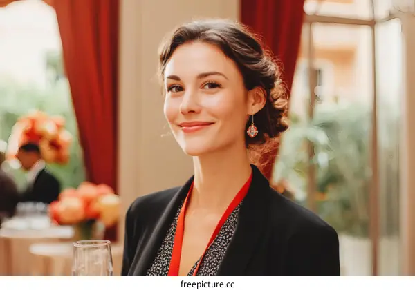 Caucasian woman at a business event