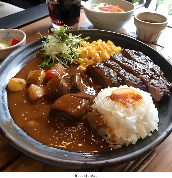 Japanese Curry Rice with Beef and Corn