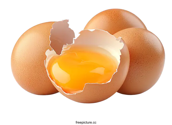 [Transparent Background PNG]Fresh Broken Eggs with Yolk