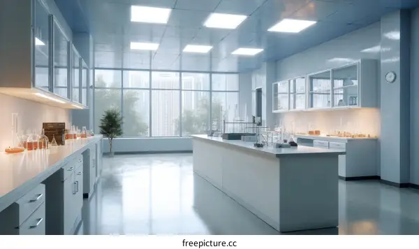 Modern Empty Science Laboratory Interior Design
