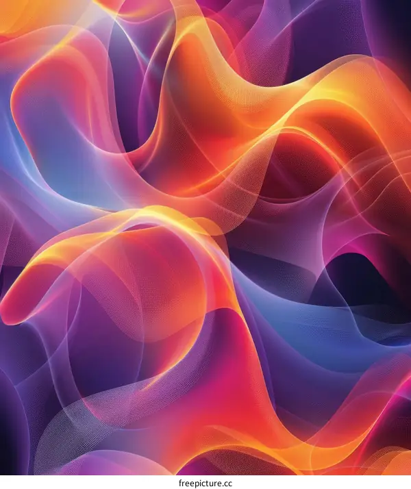 Abstract Colorful Flowing Lines Design
