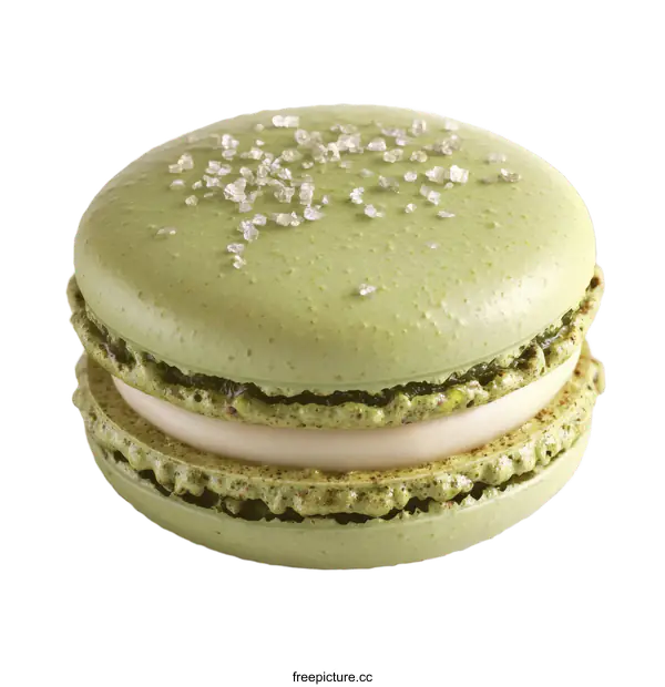 [Transparent Background PNG]Green Matcha Macaron Dessert Close-up