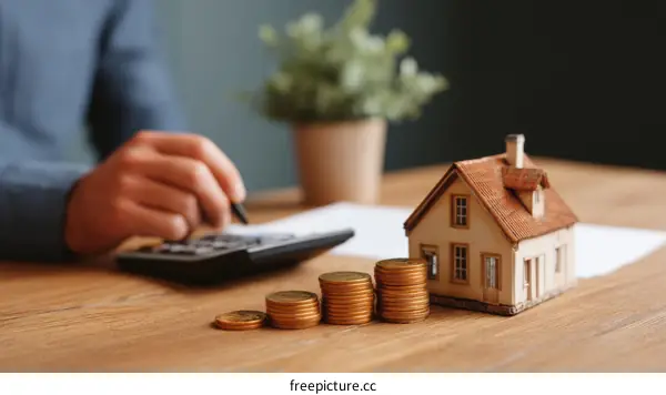 Real Estate Investment Calculation with Model House and Coins