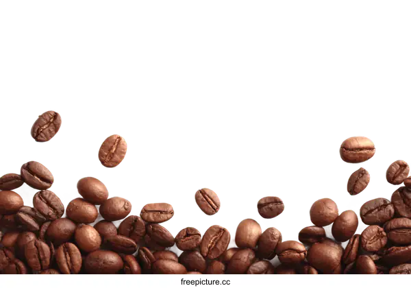 [Transparent Background PNG]Roasted Coffee Beans on White Background