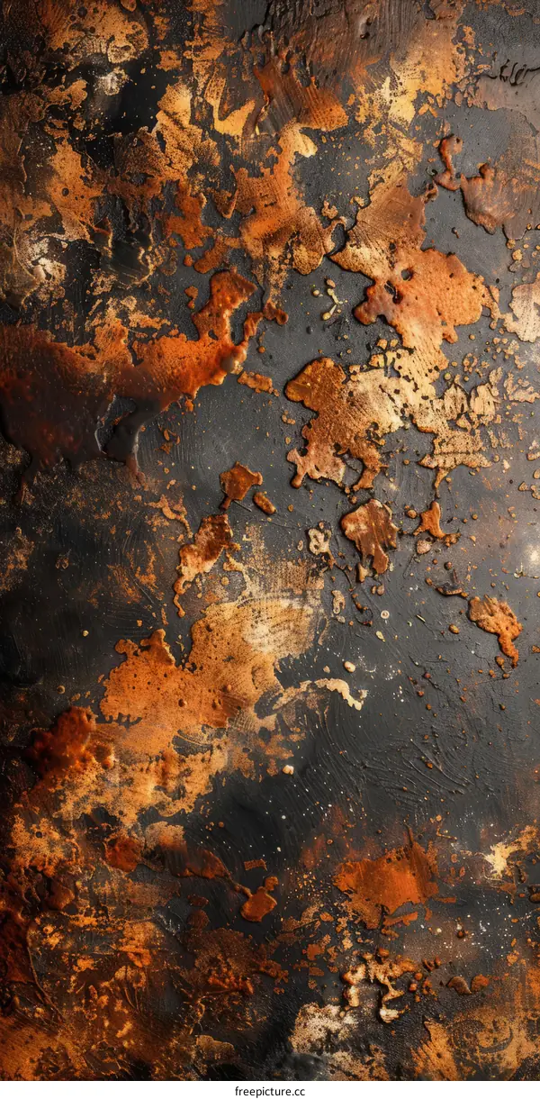 Abstract Brown and Black Grunge Texture Painting