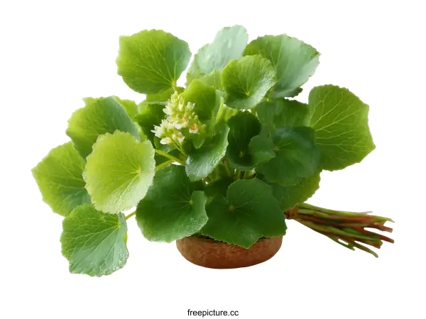 [Transparent Background PNG]Fresh Green Plant with Small White Flowers