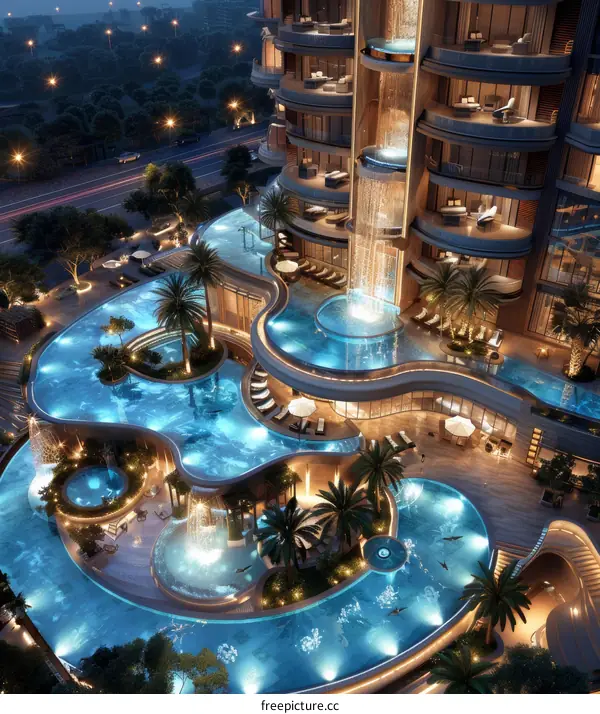 Luxury Rooftop Pool Complex Architectural Design