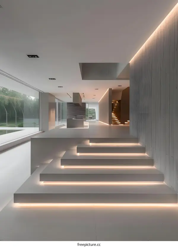 Modern Interior Design with Minimalist Staircase and Natural Light