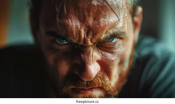 Close-up Angry Man Portrait