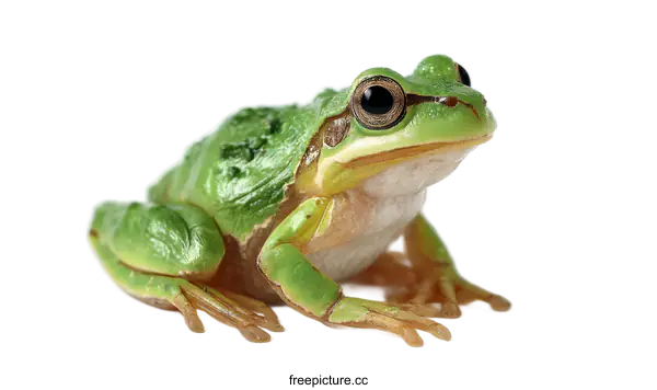 [Transparent Background PNG]Close-up of a Vibrant Green Frog