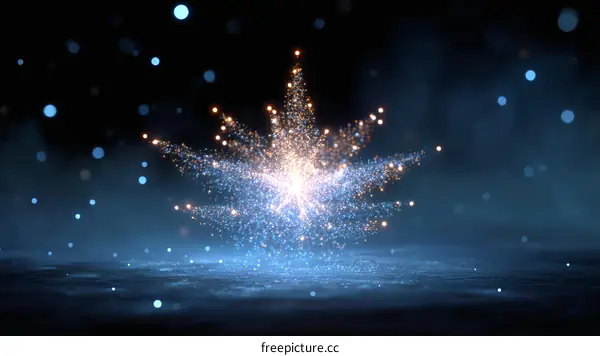 Abstract Sparkling Flower Particle Design