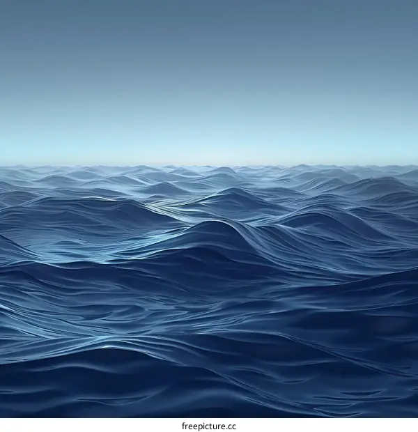 Deep blue ocean surface with gentle waves