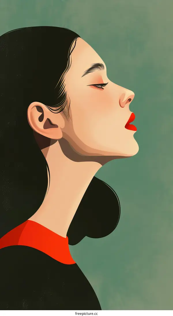 An illustration of a woman's face in profile