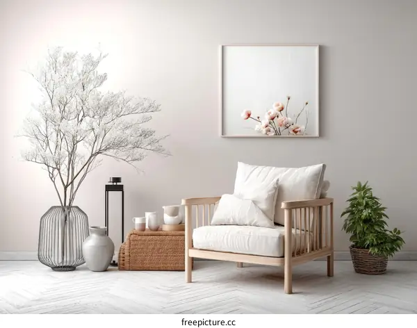 Modern Minimalist Living Room Interior Design Illustration