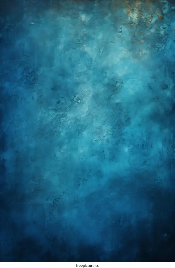 Blue abstract painting with a rough texture