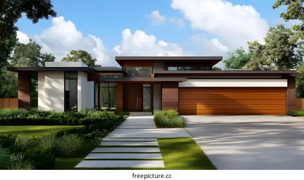 Modern House Exterior With Large Windows