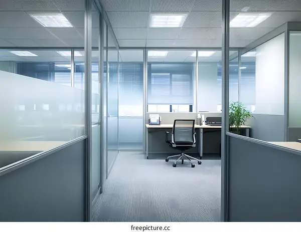 Modern Office Interior Design with Glass Partitions
