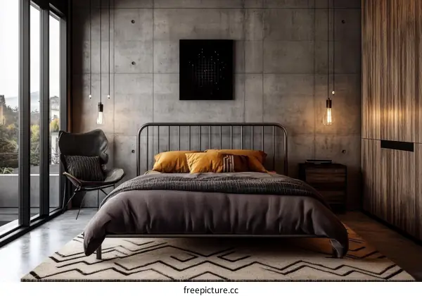 Modern Industrial Bedroom Interior Design